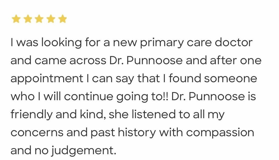 Five star patient review: I was looking for a new primary care doctor and found someone I will continue going to.